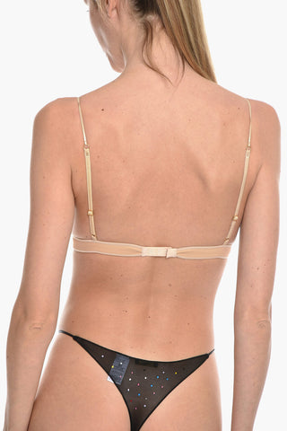 Reggiseno in Lurex con Dettagli in Pizzo