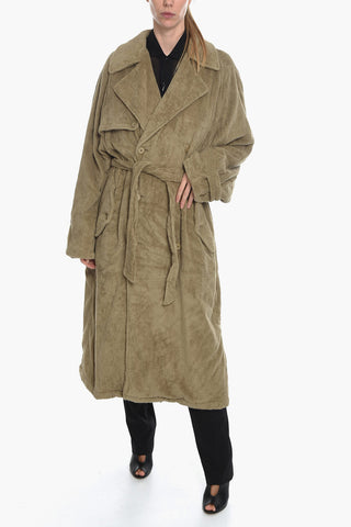 EMBLEM Trench Doppiopetto in Spugna di Cotone con Cintura