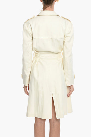 MM0 Herringbone Cotton Trench with Visible Stitchings