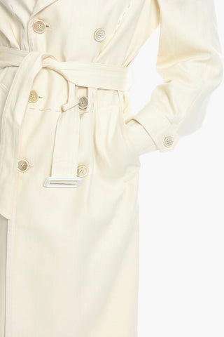 MM0 Herringbone Cotton Trench with Visible Stitchings