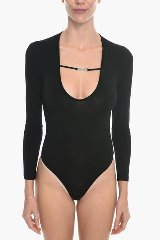 Cut Out Long Sleeeve MATADOR Body Suit with Golden Logo