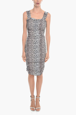 Animal Patterned DASSY Bodycon Dress with Ruffles
