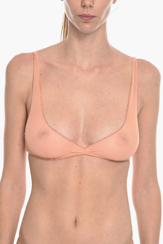 Tulle Triangle Bra with Lurex Edges