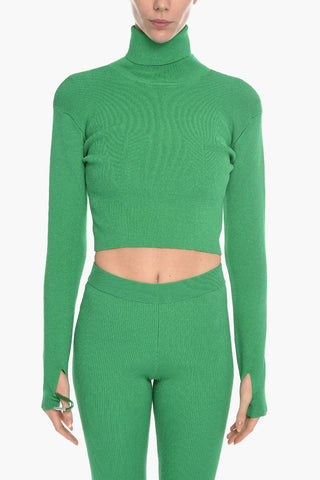VANESSA HONG Turtleneck JILL Cropped Sweater with Removable Karabiner