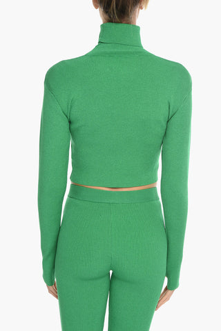 VANESSA HONG Turtleneck JILL Cropped Sweater with Removable Karabiner