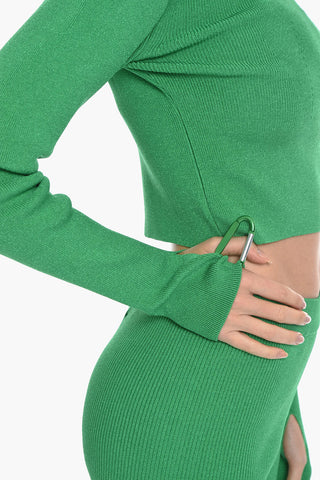 VANESSA HONG Turtleneck JILL Cropped Sweater with Removable Karabiner