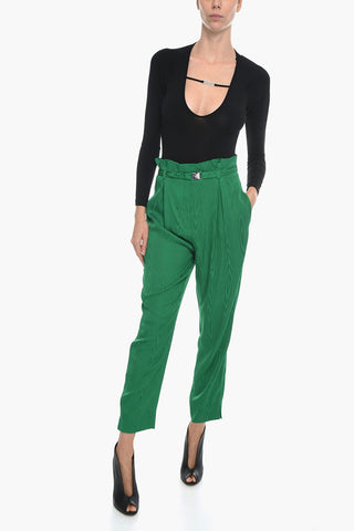 BOUTIQUE Pantaloni in Viscosa Jacquard con Cintura Safety
