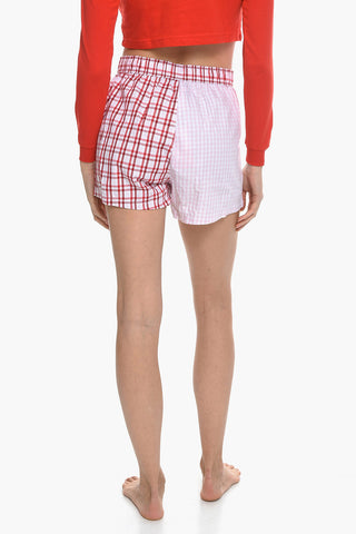 Checked UUBX-STARK Shorts with Drawstring Waist