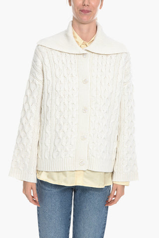 Wool Blend Cable-Knit KAYA Cardigan