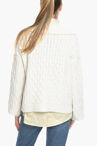 Wool Blend Cable-Knit KAYA Cardigan
