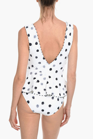 One Piece GRAMERCY Polka Dots Swimsuit with Ruffle