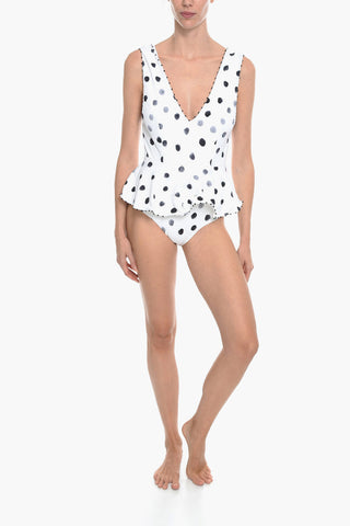 One Piece GRAMERCY Polka Dots Swimsuit with Ruffle