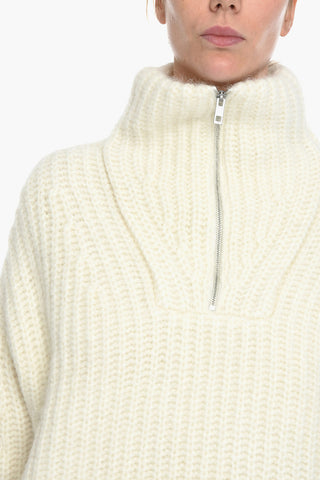 Maglia HANNAH a Coste in Misto Lana con Mezza Zip