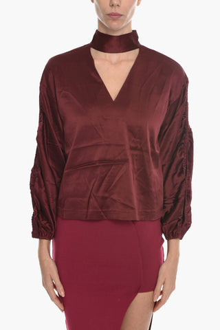 Silk ELECTRA Blouse with Cut Out Details