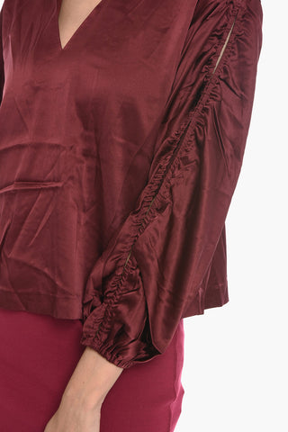 Silk ELECTRA Blouse with Cut Out Details
