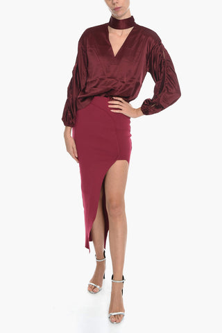 Silk ELECTRA Blouse with Cut Out Details