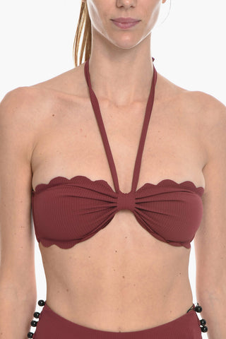 Halterneck CHESAPEAKE Bikini Top with Scalloped Edge