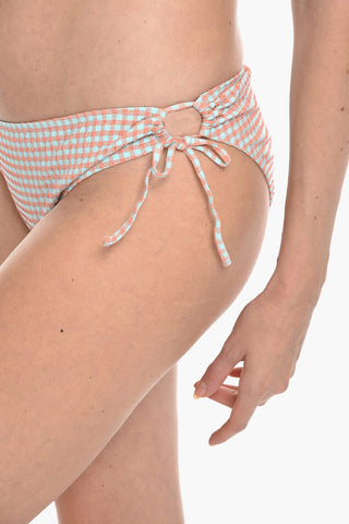 Slip Bikini FILIPPA a Quadri Gingham con Laccetti Laterali