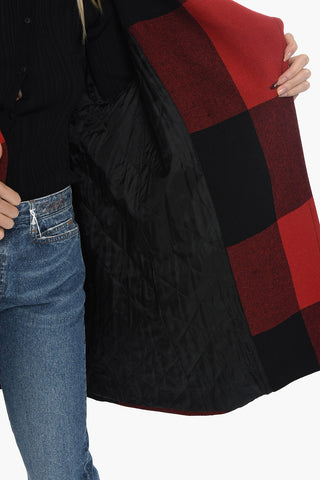 COUTURE! Oversized Double-Breasted Coat with Plaid Check Motif