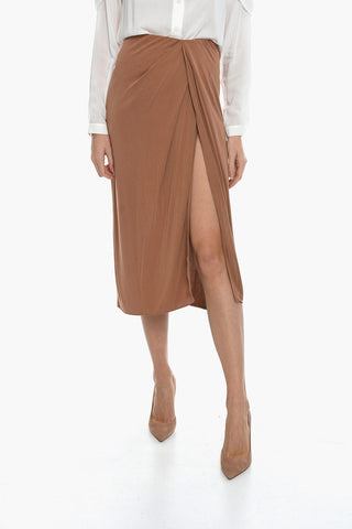 Draped CHRISTY Skirt with Front Slit
