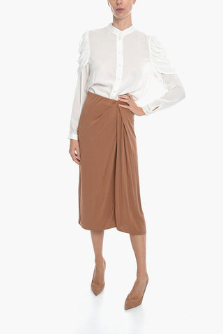 Draped CHRISTY Skirt with Front Slit