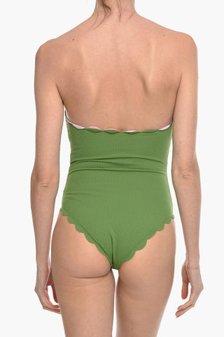 Scalloped Hem Reversible CHESAPEAKE Strapless One Piece Swimsuit