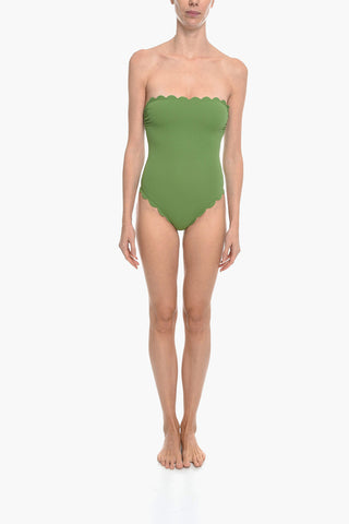 Scalloped Hem Reversible CHESAPEAKE Strapless One Piece Swimsuit