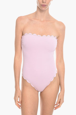 Scalloped Hem Reversible CHESAPEAKE Strapless One Piece Swimsuit