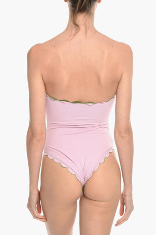 Scalloped Hem Reversible CHESAPEAKE Strapless One Piece Swimsuit