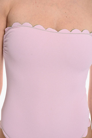 Scalloped Hem Reversible CHESAPEAKE Strapless One Piece Swimsuit