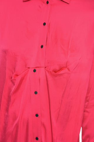 Satin BARBA Maxi Shirtdress with Ruffle Details