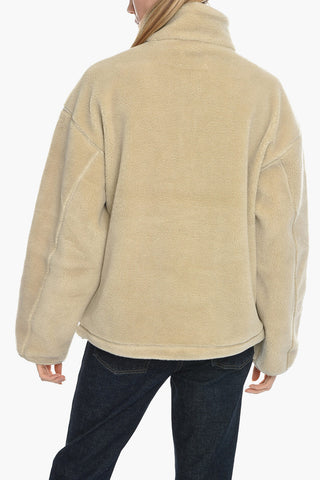Maglia ARCHIE in Pile a Tinta Unita con Mezza Zip