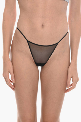 Solid Color See-Through Thong