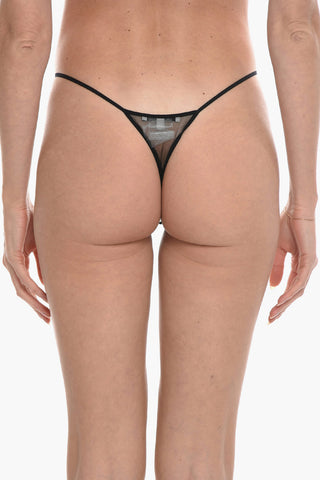 Solid Color See-Through Thong