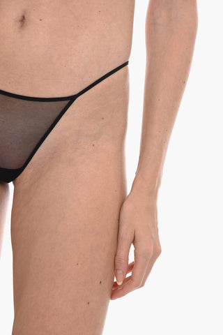 Solid Color See-Through Thong