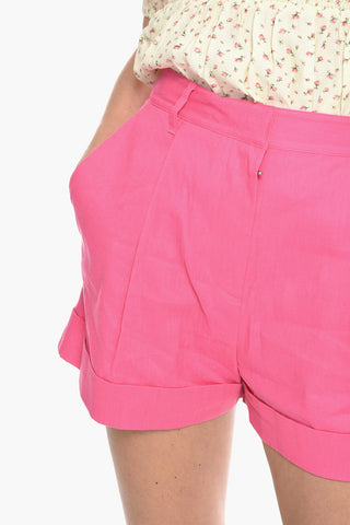 Linen Blend Single-Pleat IVY Shorts