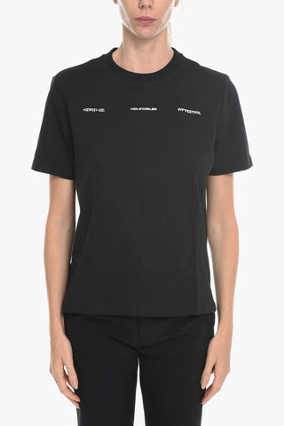 T-Shirt Girocollo W.KJERAG NATIONAL in Tinta Unita con Stampa sul Dietro