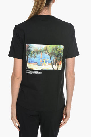 T-Shirt Girocollo W.KJERAG NATIONAL in Tinta Unita con Stampa sul Dietro