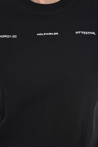 T-Shirt Girocollo W.KJERAG NATIONAL in Tinta Unita con Stampa sul Dietro