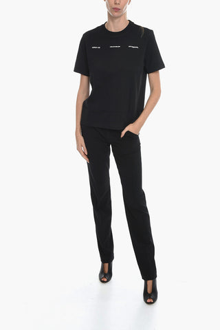 Crew-Neck T-Shirt W.KJERAG NATIONAL Solid-Color With Back Print