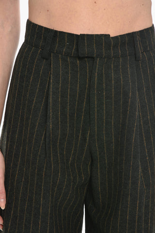 Pleated Wool Blend Shorts
