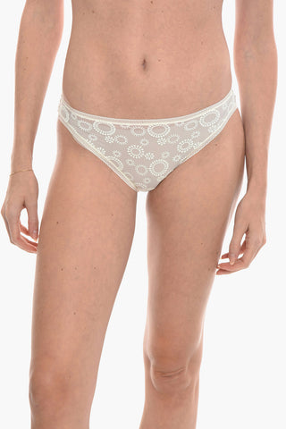 Embroidered Sheer Slip