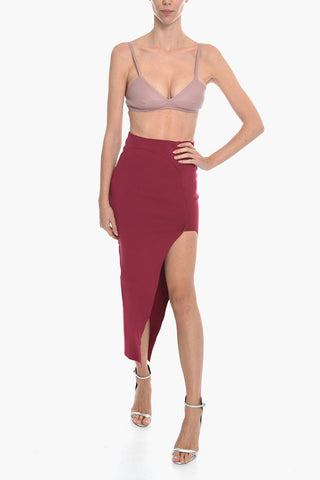 EDFU Stretch Fabric Longuette with Front Split