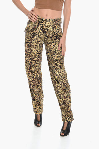 Pantaloni Cargo in Cotone con Motivo Animalier
