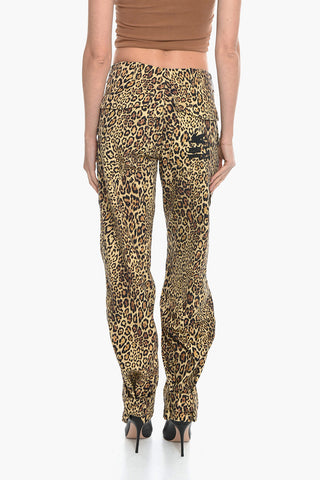 Pantaloni Cargo in Cotone con Motivo Animalier
