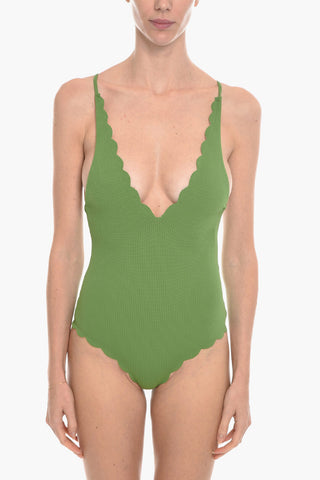 One-piece NORTH Swimsuit with Scalloped Hem and Crisscross Straps