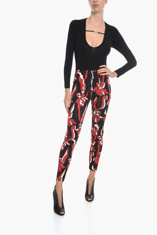 BOUTIQUE Viscose Blend Leggings with Floral Motif