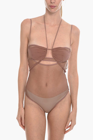 Sheer Bodysuit With Cut-Out Details