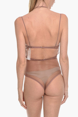 Sheer Bodysuit With Cut-Out Details