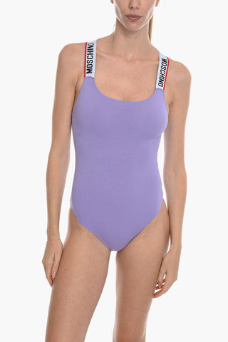 Cotton Bodysuit with Logo Straps